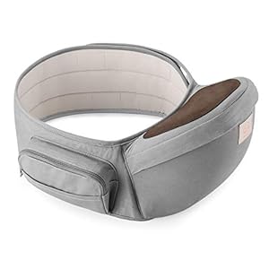 GAGAKU Baby Hüftsitz Leichte Taille Hocker 4 Tragepositionen für Kinder 0-36 Monate Neugeborenes – Grau