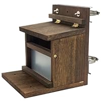 Zeqeey Eichhörnchen Futterhaus aus Holz Futterstation mit großer Kapazität, Fütterungsbehälter mit Montagehalterung, Oberflächenbehandlung