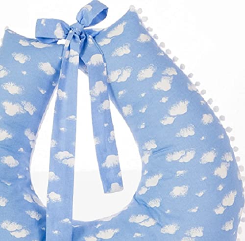 Almofada Para Amamentação - Travesseiro Nuvem Kids Azul Bebê
