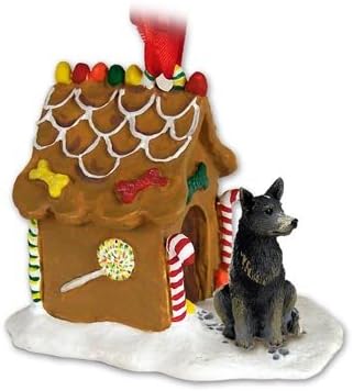 Blue Heeler AUSTRALIAN CATTLE Dog NEW Resin GINGERBREAD HOUSE Christmas Ornament 87B