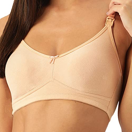 Image of Inner Sense Organic Cotton Bamboo Nursing Bra for Women I Feeding Bra with Wirefree Design and Removable Pads I Adjustable Straps Maternity Wear with Hook and Eye