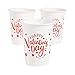 VALENTINE PLASTIC CUPS 50 PC - Party Supplies - 50 Pieces