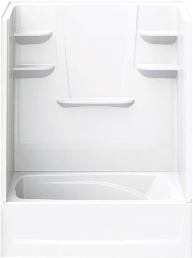 A2 6036CTSL-134561-WC Bath/Shower Kit with Door, 60-in L x 36-in W x 79-in H, White/Chrome