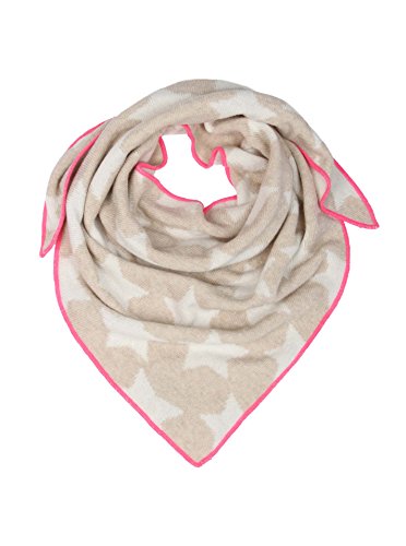 Cashmere Dreams Dreieckstuch mit Kaschmir - Hochwertiger Schal mit Sternen für Baby-s Jungen und Mädchen - XXL Hals-Tuch und Damen - Strick-Waren für Sommer und Winter Zwillingsherz - beige Cover