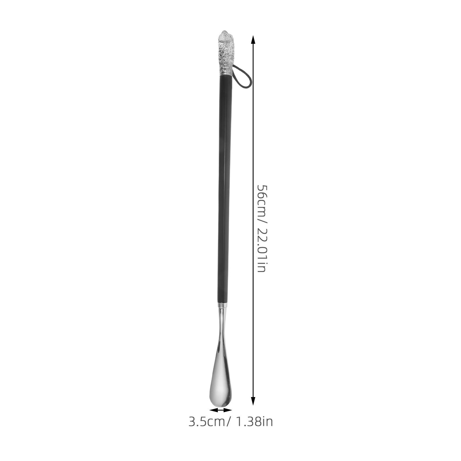 Healeved Calzador de Metal Resistente Mango Largo de 56 Cm, Ergonómico y Portátil, Adecuado para Personas Mayores y Uso en Casa o Viajes de Negocios