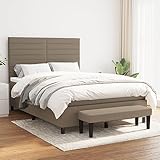 Dimensions et contenu complet Ce sommier à lattes avec matelas 140x200 cm, surmatelas et banc taupe offre un ensemble complet avec cadre de lit, tête de lit réglable, idéal pour un confort optimal dans votre chambre.