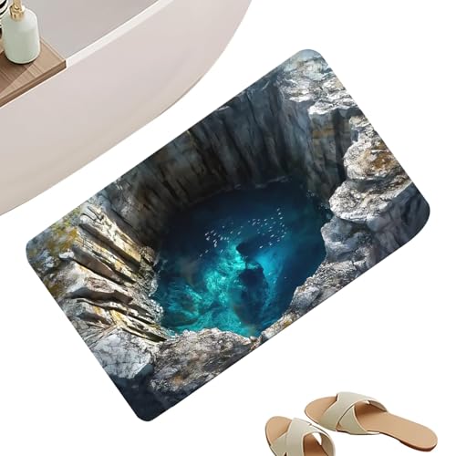 Genérico Alfombra con Ilusión Óptica Tridimensional,Moqueta con Superficie Antideslizante,Alfombra con Efecto Tridimensional | para Decorar Entrada, Cocina, Baño, Interior, Halloween, Porche