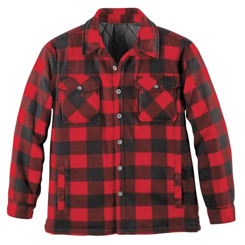 Collections Etc Men's Fully-Insulated Quilted Interior Buffalo Plaid Jacket2