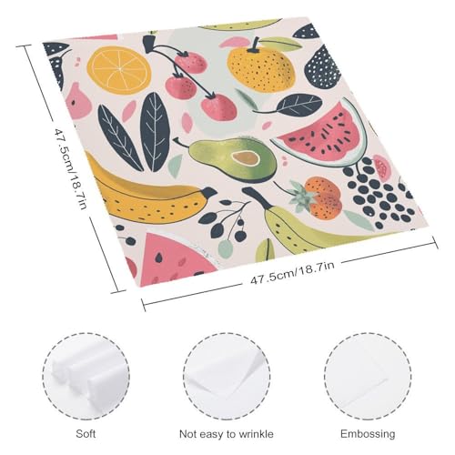 Servilletas de tela reutilizables con estampados frutales lavables para mesa 3
