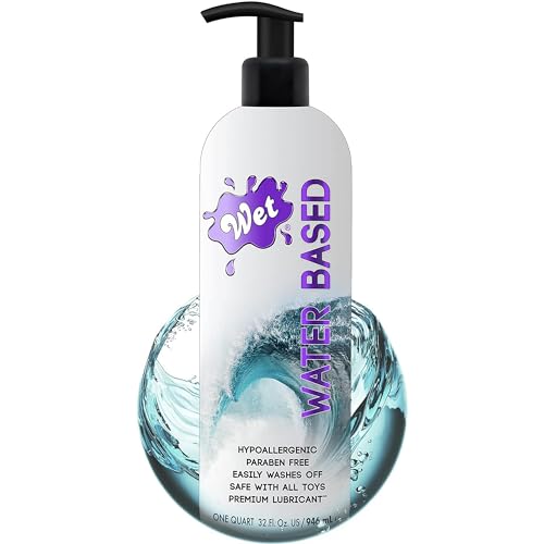 Wet Original Water Based Sex Lube 32 Ounce Premium Personal Lubricant, Long Lasting Formula for Condom Safe Vegan Ph Balanced Hypoallergenic and Paraben Free Intimacy