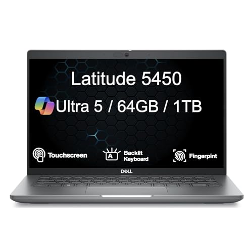 Image of Dell Latitude 5450 Laptop 14.0 inch FHD Display (Intel Ultra 5 125U, 64GB DDR5, 1TB SSD, Backlit KB, 2 Thunderbolt 4, WiFi 6E, Webcam, Win 11 Pro) w /DKZ USB Port Expander