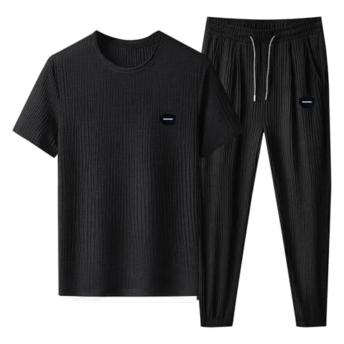 Ensemble homme stretch en soie glacée noir pour éliminer l'inconfort des vêtements serrés