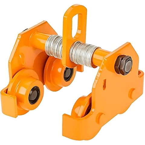Laufkatze Krankatze 1000kg, Ringspindel Rollfahrwerk Manuelle Handfahrwerk Schienenlaufkatze Gleitenden Balken Laufkatze, für Kran Winde Seilzug Lagerhallen Industriebereiche 23x23.5x15.5cm Cover
