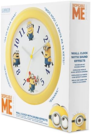 MINIONS Wall Clock, Yellow, 25 x 25 x 2.2 cm