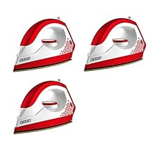 Usha 3302 1100-Watt Dry Iron (Gold and Velvet Red) pack of 3