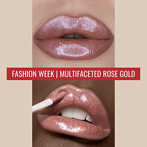 Runway Rogue Luxgloss Lip Gloss, High-Pigment Shimmer Rose-Gold Lip Gloss, Fashion Week #TOP2