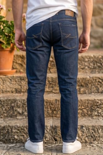 Image of Louis Philippe Men's Slim Fit Stretch Fabric for Comfort Premium Wash Aesthetic Authentic Twill and Durable Jeans