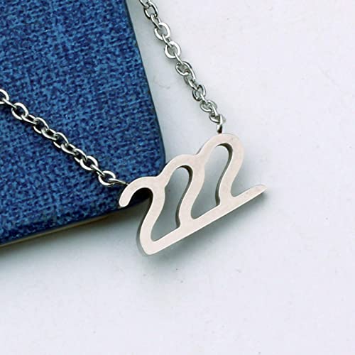 Trendy Angel Number Necklace Stainless Steel Number Numerology Jewelry (222)4