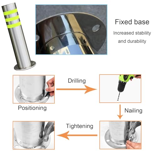 Borne de signalisation en acier inoxydable au design argenté durable