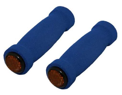 Alta Short Foam Bicycle Grips, Multiple Colors & Styles (Blue, with Reflectors)