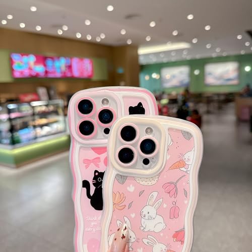 Pretaco for iPhone 15 Case, Cute Black Cat Love Heart Bow Pattern by Pretaco - Used condition - Image 4