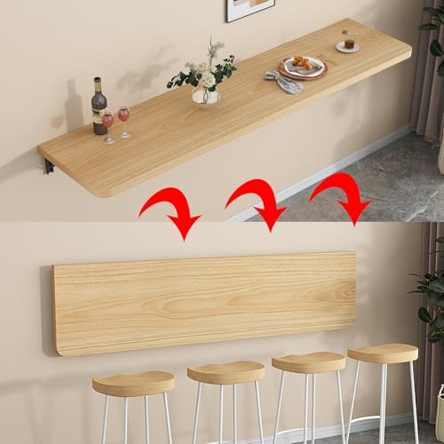 Bureau en bois mural de qualité supérieure table rabattable 100x45cm - 5