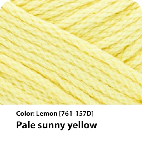 Image of Lion Brand Yarn, 24 /7 Cotton Yarn, Lemon, Yellow, 3 Pack | Light Worsted 100% Mercerized Cotton Yarn for Crochet, Knitting, Craft, 185 Yards of Natural Fiber for Tees, Bags, Dishcloths