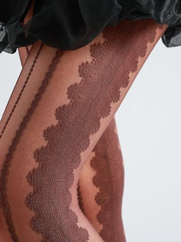 Image of Sahabowi Women Tights, Sheer High Waist Pantyhose, Vintage Control Top Stockings, Siwa7