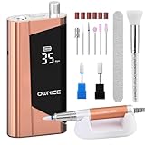 Electric Professional Nail Drill 35000RPM Cordless Portable Nail E-File Buffer Tools with Bits Perfect for Salon Manicure Pedicure Acrylic, Gel, Natural Nails(Rose Gold)