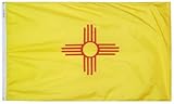 Annin Flagmakers Model 143760 New Mexico State Flag 3x5 ft. Nylon SolarGuard Nyl-Glo 100% Made in USA to Official State Design Specifications.