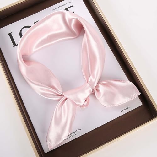 Neck Scarf for Women Silk Feeling Scarf Solid Square Scarf Men Kerchief Ribbon Satin Scarf for Girl Neckerchief PSSJ042
