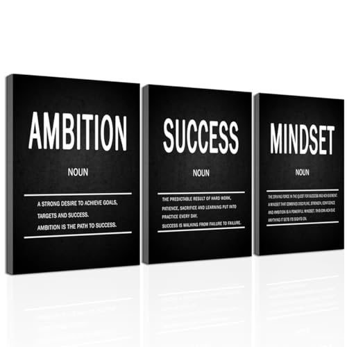 Deergar Motivational Office Wall Art - Ambition Mindset Success -