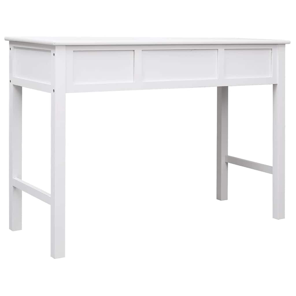 Biurko 108x45x76 cm lite drewno paulownia białe