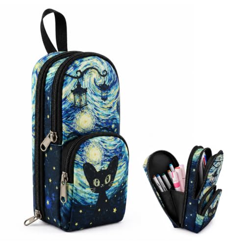 FYting Trousse,Trousse Scolaire Fille,Petit Cartable(Chat Lila)