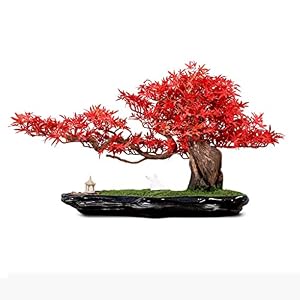 Künstlicher Bonsai Baum Künstlicher Baum Bonsai Chinesische Landschaft Simulation Grünpflanzen Kieselsteine Keramik Figuren Zen Simulation Baum Topfpflanzen