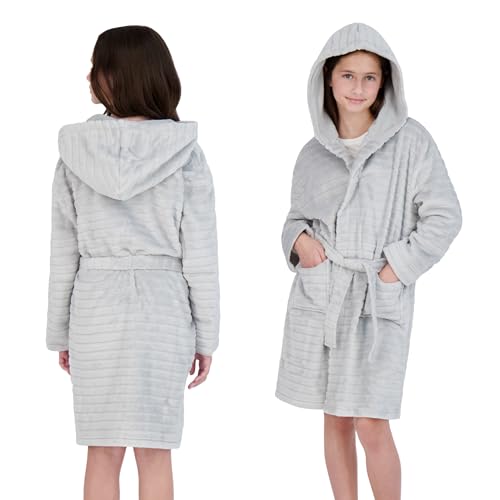 Image of US Angels Plush Robe For Girls- Plush Winter PJ Robe With Pockets, Hoodie & Belt- Ultra-Soft Bathrobe