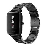 Saisiyiky Correa Compatible con GTS Reloj juvenil acero inoxidable 20 mm correa de reloj hebilla de metal