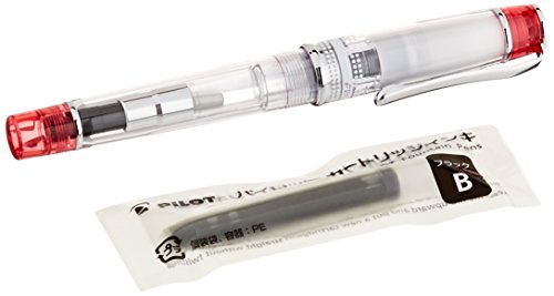 Image of Pilot Prera Iro-Ai Calligraphy-Nib Fountain Pen, Transparent Red Body (FPRN-350R-TRCM)