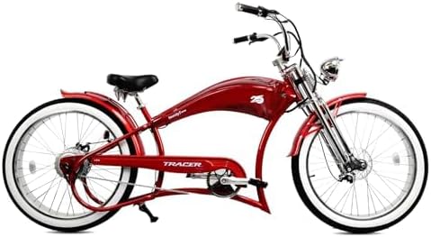 Tracer Twenty5 26" Stretch Cruiser E-Bike Steel Frame with Chain Guard, Compatible with 26" x3.0/4.0 Tires，Multi Color