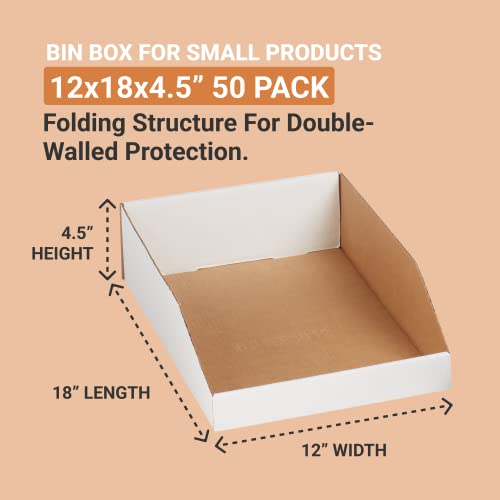 Image of AVIDITI Shipping Boxes Medium 12 inchL x 18 inchW x 4.5 inchH, 50-Pack, Corrugated Cardboard Box for Packing, Shipping and Storage