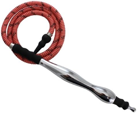 Mya Extra Long Rubber/Aluminium Handle Leather Wrapped Hookah Narghile Hose - Pink