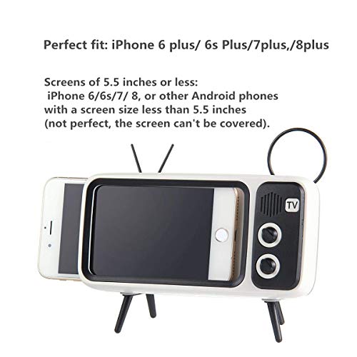 Ailenyun Phone Screen Bracket TV Style Mobile Phone Holder. with Speaker. for iPhone 8 Plus / 7s Plus/7 Plus / 6s Plus/ 6 Plus .A Idea Gifts for Family, Girl/Boy Friend.