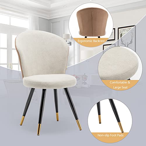 Alish Dining Chairs, Modern Dining Chairs Set Of 2, Uphosltered Dining Room Chairs Kitchen Chairs Desk Chairs Armless Side Chairs Beige #TOP4