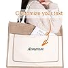Sinseike Personalisierte Jute Einkaufstaschen Bestickt Text,Jute Strandtasche mit Ihr Wunschtext,Wiederverwendbare Natürliche Jutetaschen (S-Größe) #3