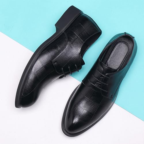 YZABEL Leather Shoes for Men Men's Dress Shoes Fashion Slip-On Round Toe Lug Sole Anti-Slip Shoes Low Top Rubber Sole Resistant Non Slip Anti-Slip Wedding2