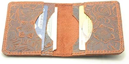 JJNUSA® Personalized Bifold Wallet Men Distressed Leather Wallet Brown image 5