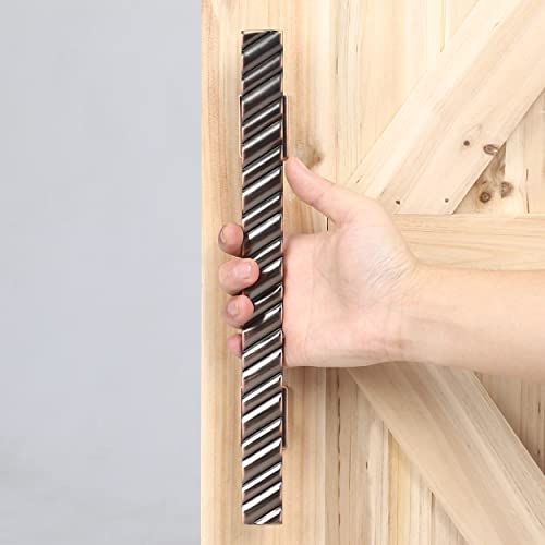 Eumtenr Heavy Duty Solid Brass 12" Pull And Flush Barn Door Handle Set, Two-Side Design, For Diy Sliding Barn Door Handle Gates Garages Sheds Furniture, Oil Rubbed Bronze #TOP2