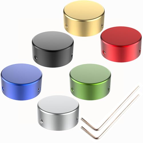 SOLUTEK Solutek Buttons Guitar Pedal Footswitch Toppers Caps - Aluminium w/Lining & 3 Screws – Offer Accuracy, Comfort,Protection,Identification,Decoration (Multi-color V1 for 3/8