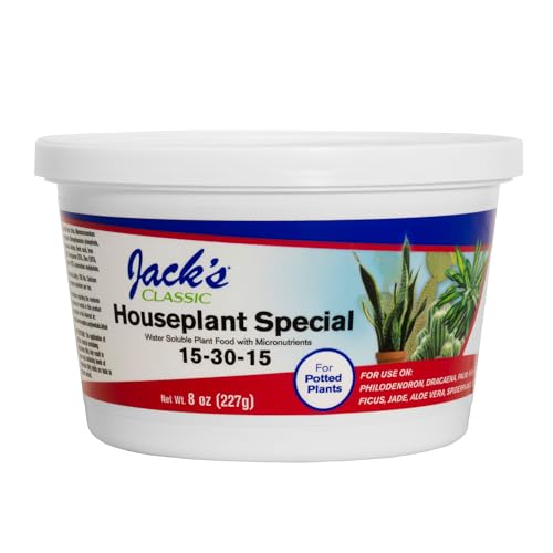 Jack's Classic 15-30-15 Houseplant Special Water-Soluble Fertilizer with Micronutrients to Green-Up and Increase Blooms in Houseplants, 8oz