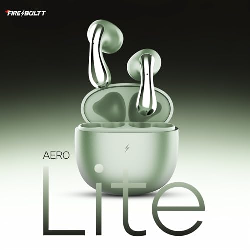 Image of Fire-Boltt Aero Lite TWS Earbuds Custom EQ Wireless Bluetooth 5.4 Music & App Support 50H Playtime Fast Charging Case 50ms Low Latency for Gaming Touch Controls Sage